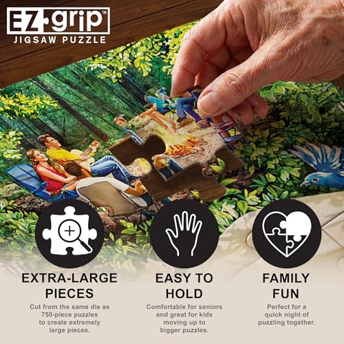 Image of MasterPieces 300 Piece EZ Grip Jigsaw Puzzle - Campsite Trouble - 18 inchx24 inch