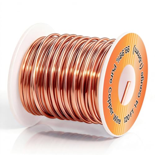 120FT 14Gauge Pure Copper Wire for Jewelry Making Sturdy Dead Soft to Bend