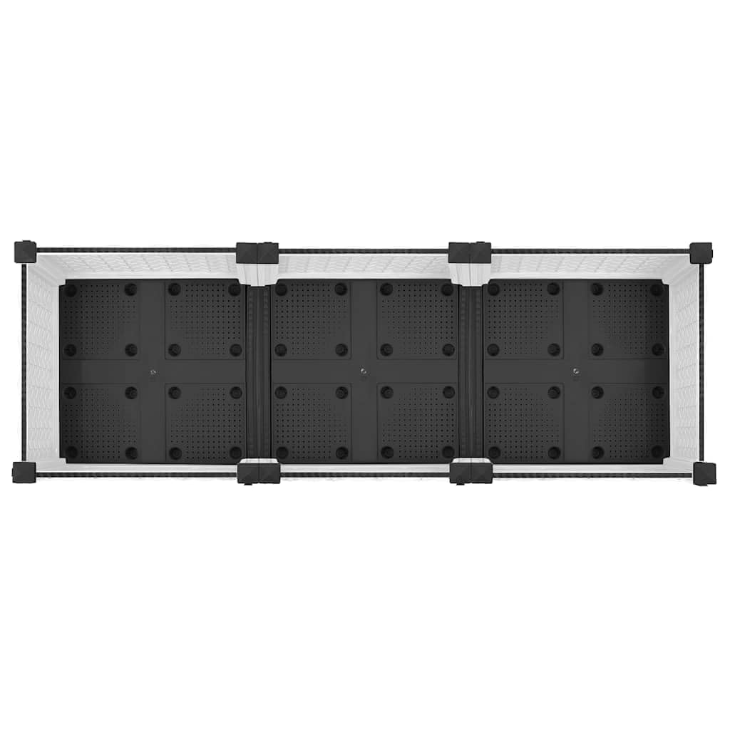 Jardinera de polipropileno de 120 x 40 x 23 cm, con almacenamiento de agua, resistente a las heladas, para jardín, terraza y balcón, macetero para hierbas, maceta exterior con protección