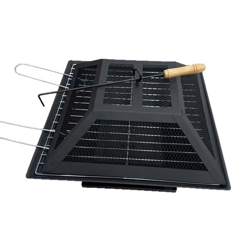 Grill do paleniska, regulowany ruszt do grilla, wielofunkcyjna stalowa miska na kemping na świeżym powietrzu, do ogrodu, na patio, do grillowania na podwórku i ogniska
