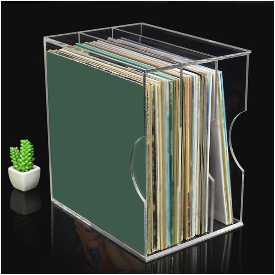Cd Rack Three-Tiered Acrylic Vinyl Record Display Box Shelf Album Books Storage Rack,