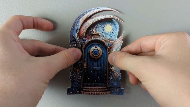 Night Time Starry Sky Fairy Door 3D Wall Sticker - Removable Decal For Kids Room, Bedroom, Nursery