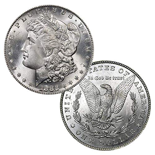 USA 1882 P Morgan 90% Silver Dollar Coin - $1 Brilliant Uncirculated United States Mint