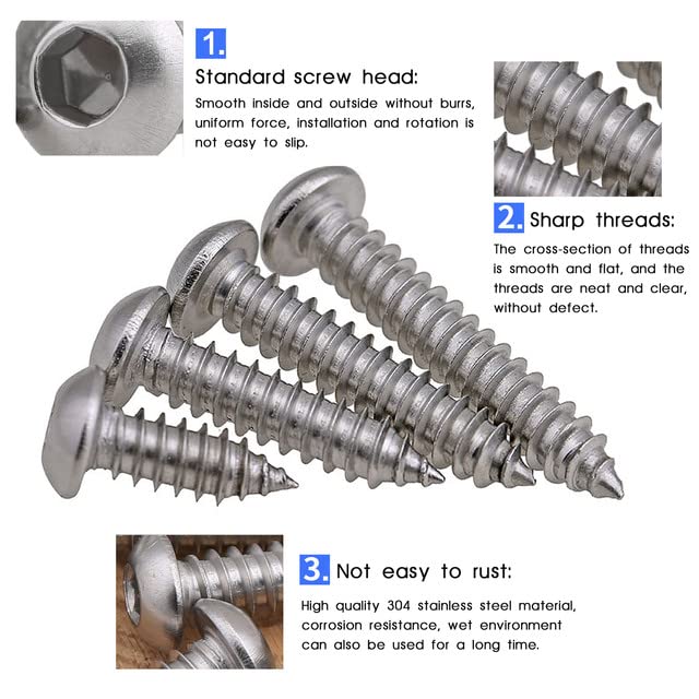 Tornillos métricos M6 x 60 mm acero inoxidable 6 pcs miniatura 5