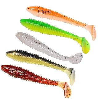 50Pcs Paddle Tail Swim Baits