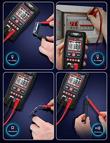 CUSBON Digital Multimeter, Auto-Rang Voltage Meter AC/DC Voltmeter Ohmmeter and Continuity Test with Backlit LCD, NCV Function