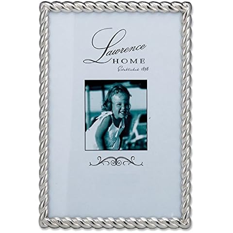 Lawrence Frames Rope Design Metal Frame, 4x6, Silver Cover