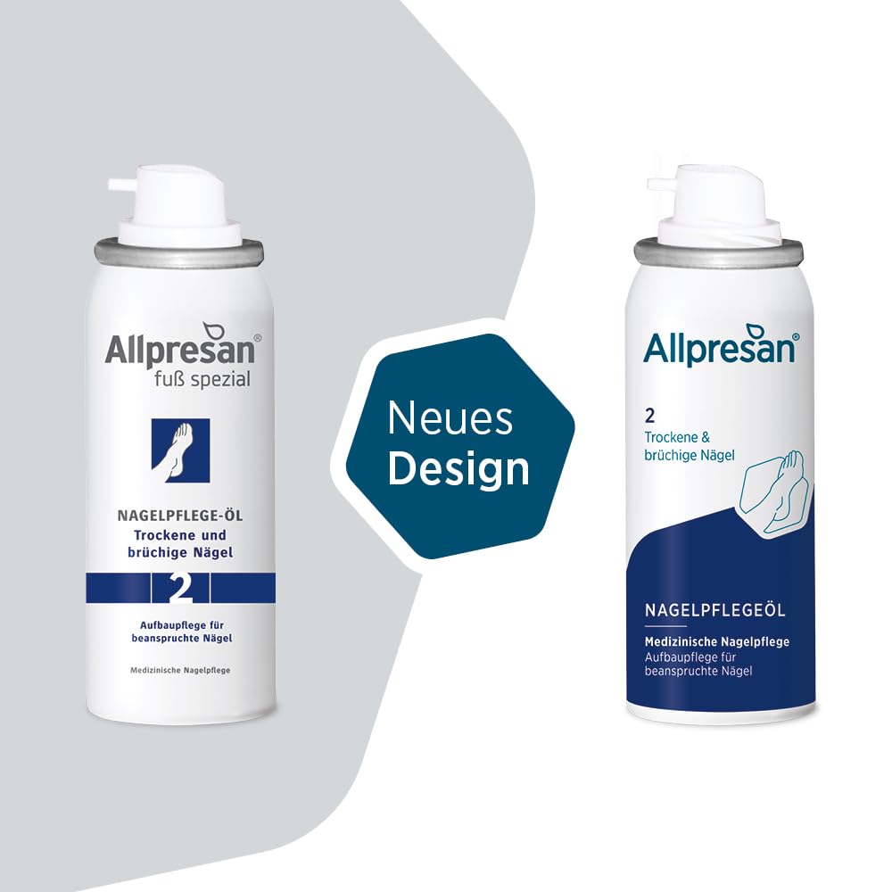 Allpresan Fuß Spezial Nr. 2 - Aceite para uñas sanas y cuidadas - Para el cuidado de uñas secas, cuidado de las uñas, 2 x 50 ml