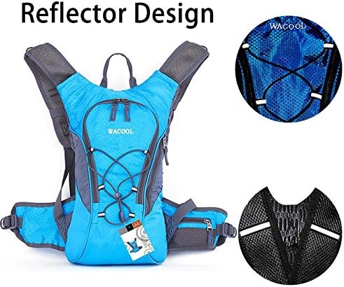 WACOOL 2L Waterproof Hydration Bladder Pack, Cycling Backpack, Lightweight Daypack (Blue and 2L Bladder)