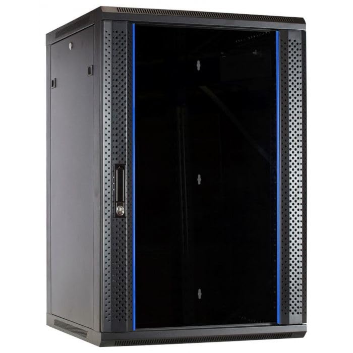 Armadio a muro 22U con anta in vetro 600x600x1100mm (LxPxA)