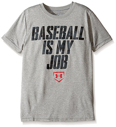 Under Armour Boys Baseball is My Job Short Sleeve T-Shirt, Youth Large, True Gray Heather (025)