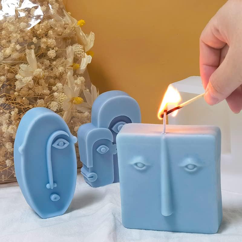 Miniatura 3 de Molde de silicona 3D para hacer velas, retratos artísticos, moldes de fundición de resina epoxi para jabones, cera, arcilla, yeso, moldes de