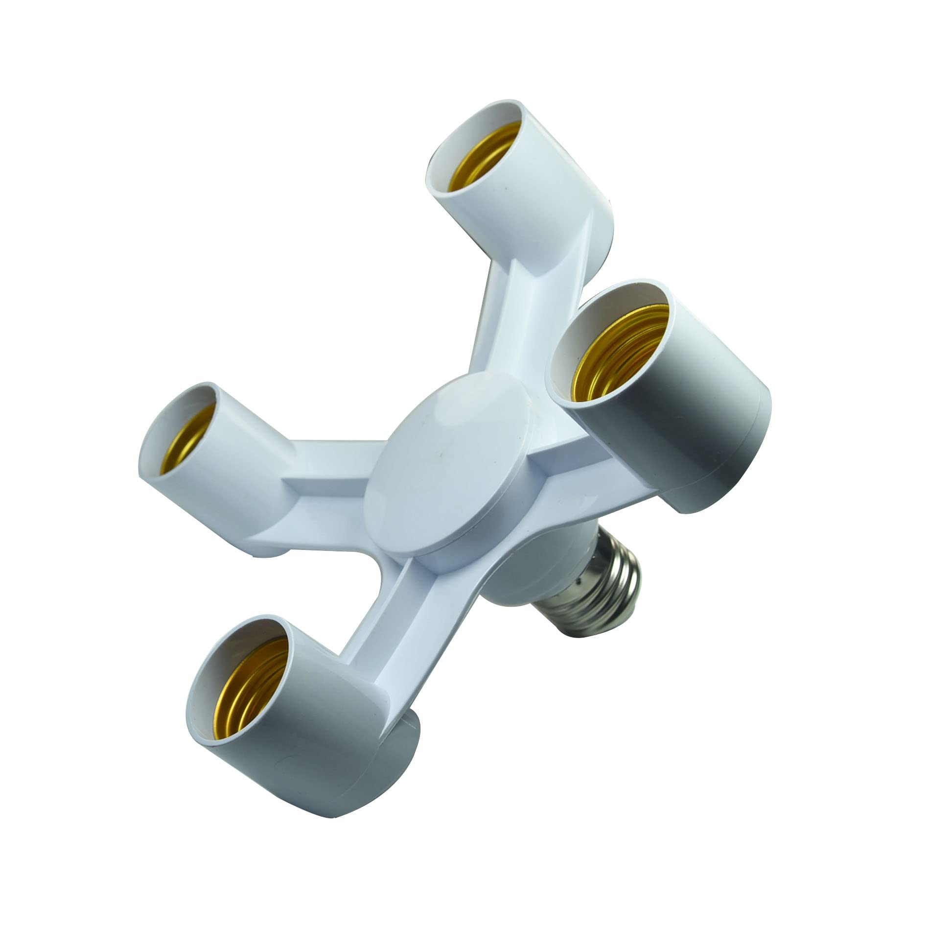 YCSSSD 4 in 1 E26/E27 Light Bulb Socket Splitter, Multi Light Bulb Socker Adapter, Standard LED Bulbs Lamp Base Holder Converter for LED,CFL Bulbs Home Commercial Lighting.