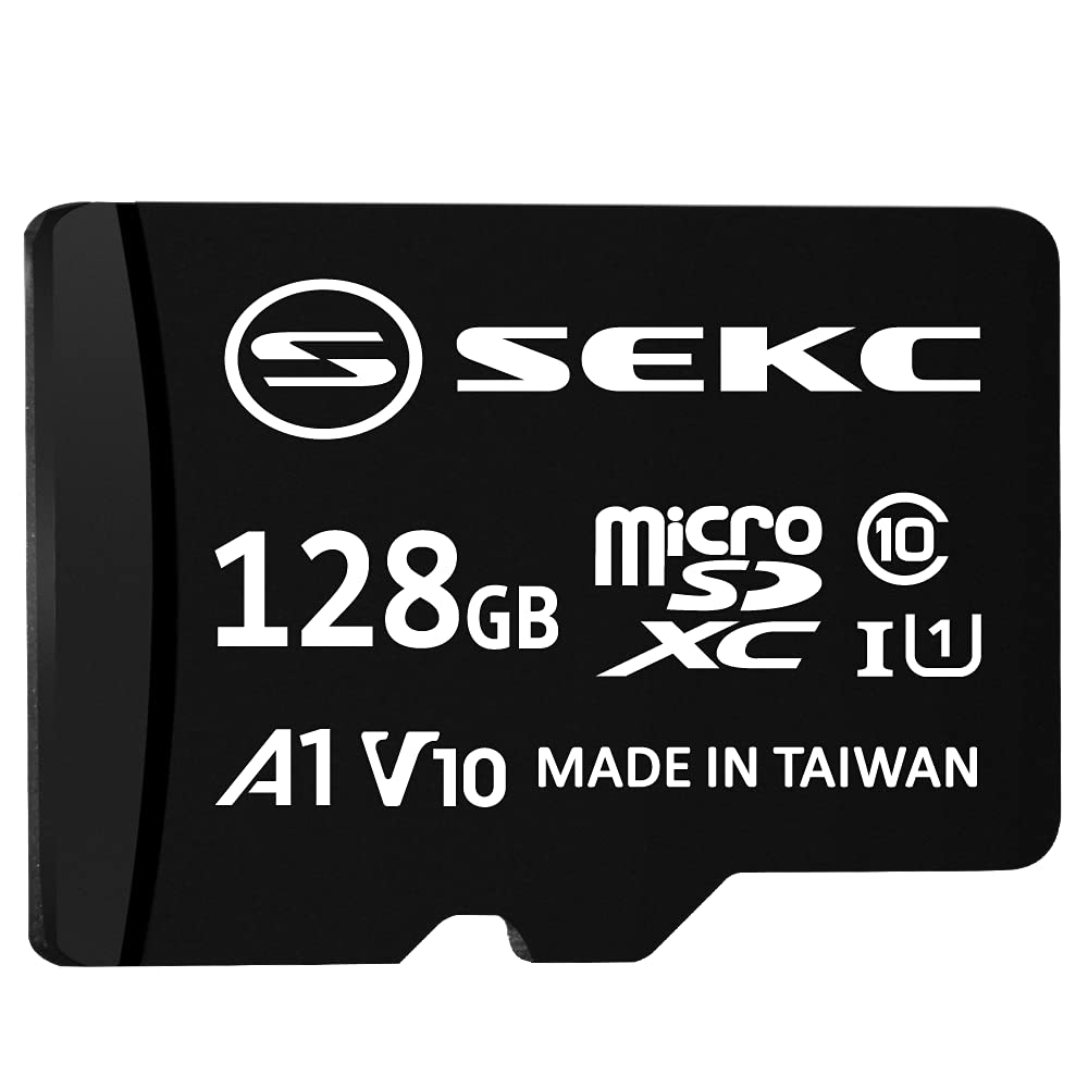 SEKC 128GB MicroSDXC Memory Card with Adapter UHSI U1, A1, V10, 4K