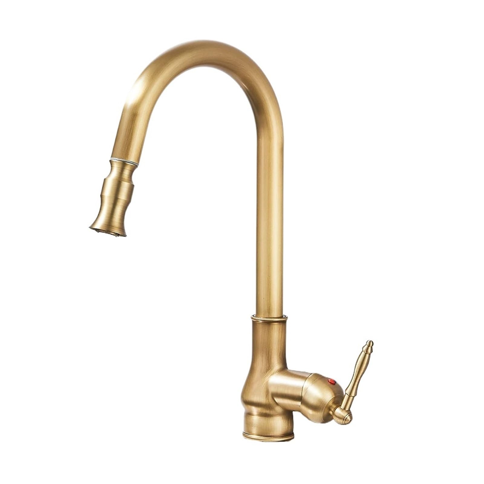 Grifo de latón antiguo caño extraíble monomando agua fría caliente cocina