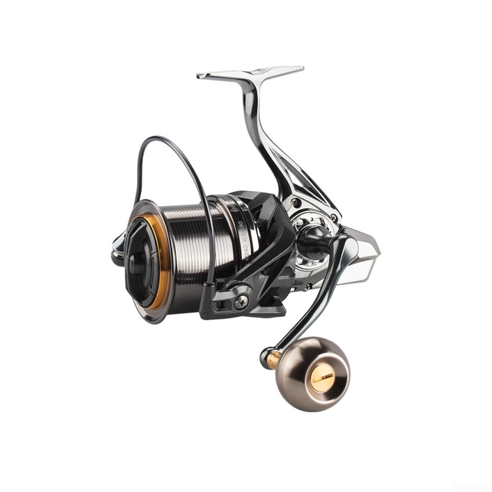 Mulinello da pesca in metallo Serie 8000-14000 Bobina interamente in lega di alluminio 6+1 cuscinetti sigillati in acciaio inossidabile a lunga durata ad alta coppia di torsione resistente