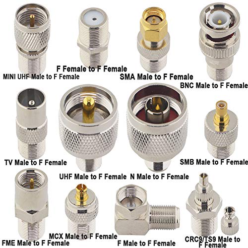 Kit de 12 conectores tipo F hembra a varios coaxiales miniatura 2