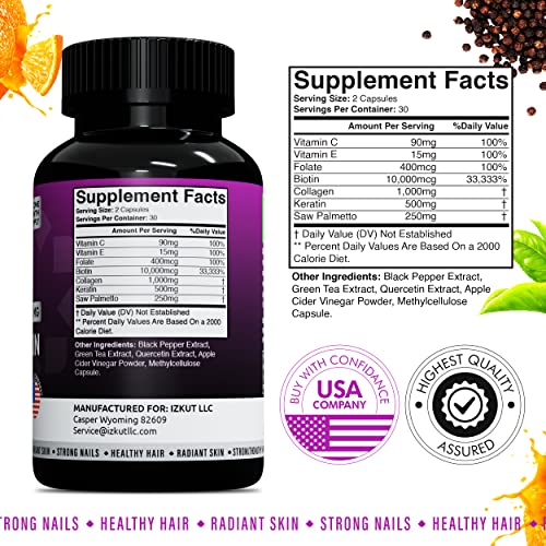 IZKUT Collagen, Keratin, and Biotin Hair Support #TOP13