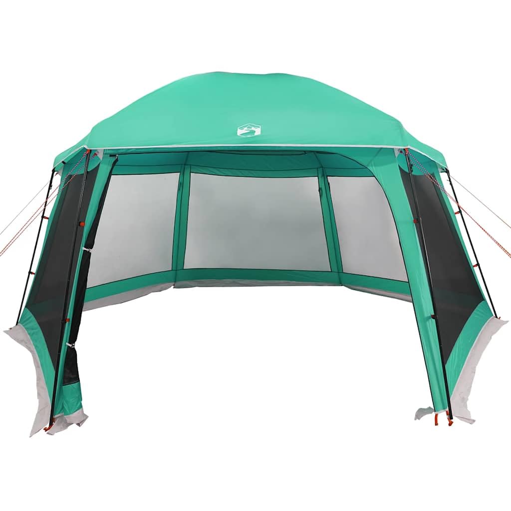 Zielony namiot basenowy ze zdejmowanym zadaszeniem, ściankami z siatki, wodoodporny poliester 185T, 512 x 458 cm, ochrona przed promieniowaniem UV, na kemping, piknik, plażę, ochrona przed owadami