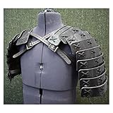 伝統 本当に着ている中世のスチームパンクロニンサムライショルダーアーマーナイト海賊コスプレレザーベルトPauldronsコスチュームアクセサリー (色 : 黒, サイズ : One Size)
