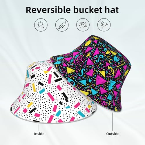 Image of Bucket Hat Double-Side-Wear Reversible Sun Hat Beach Travel Hiking for Women Men