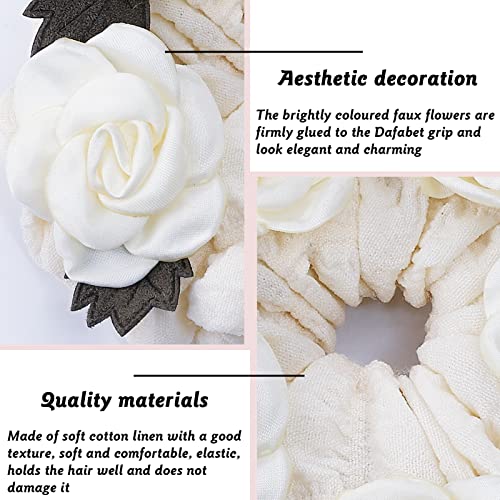Scrunchy Hair Ties, 2 Pcs Extra Large Flower Scrunchies For Thick Hair Cotton Elastic Hair Band Elegant Hair Scrunchies Soft Hair Decoration Accessories For Women Girls #TOP1