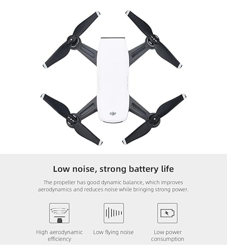 Qklyxr Reemplazo de hélice 4732S bajo ruido, piezas repuesto hoja liberación rápida, accesorios plegable, ala, for Dron DJI Spark Hélice para dron de carreras FPV(4pair black white) - imagen 3