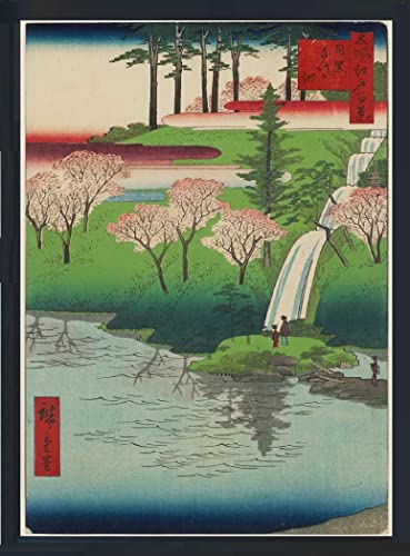Genius Collections 歌川広重 ポスター 額付き 壁掛け 名所江戸百景 グッズ 浮世絵 雑貨 インテリア 絵画 美術 アート