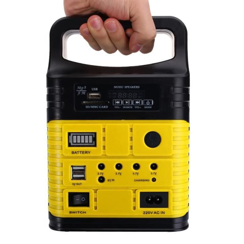 Générateur Solaire,Centrale Électrique Portable 7500MAH avec Solaire Panneau 2 sorties USB 5V DC, 4sortiesLED3,7V 3 Ampoules pour Camping,RV,Extérieur DC Générateur