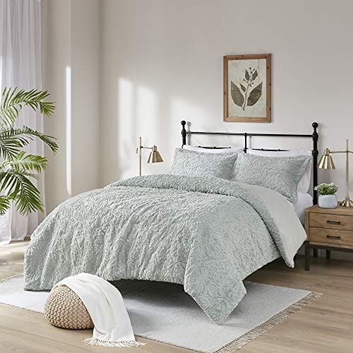 Madison Park Norfolk Super Soft Plush Faux Fur Paisley Blush Luxury Bedding Set Bedroom Comforters, Full/Queen, Grey #TOP1