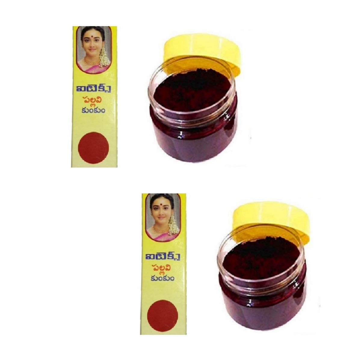 Madurai Sri Meenakshi Amman Thazhampoo Kumkum with Liquid Sindhoor Maroon Pack of 2 each