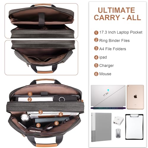 Estarer MBM0176 3 In 1 Laptop Computer Bag For Men, 17 Inch Laptop Messenger Bag thumb #2