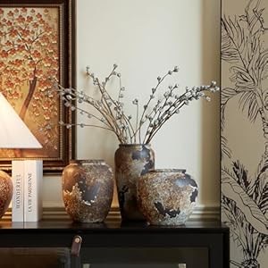 Rustic Vase for Home Decor, Farmhouse Terracotta Vases, Stone Vases, Large Vases for Living Room Decor, Rustic Flower Vase Decoration for Living Room Tall Ceramic Vase Rustic Vase for Home Decor Farmhouse Terracotta Vases Stone Vases Large Vases for Living Room Decor Rustic Flower Vase Decoration for Living Room Tall Ceramic Vase