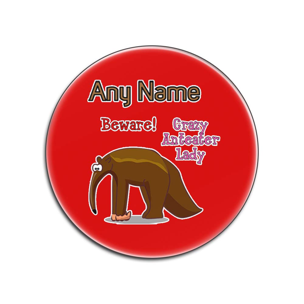 Dessous de verre Crazy Anteater Lady lot de 4 en panneau dur rond rouge