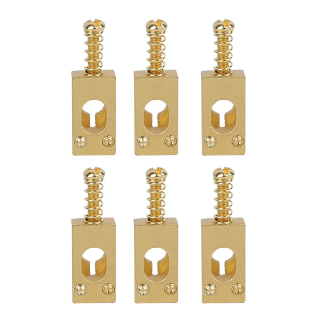 Glomora 6Pcs Guitar Tremolo Bridge Saddles,Electric Guitar Tremolo Saddles Bridgefor Strat Stratocaster Tele Telecaster Electric Guitar Replacement Parts Accessories