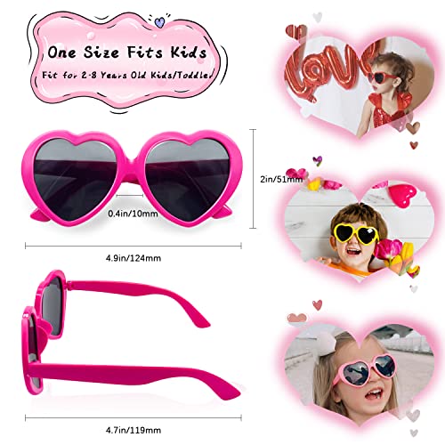 Pibupibu 7 Pack Neon Colors Kids Heart Sunglasses Party Favor Glasses for Girls Boys4