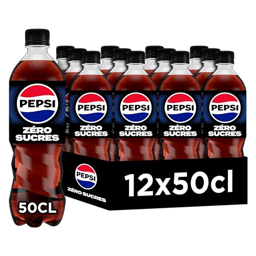 PEPSI Soda au Cola Sans Sucres - Lot de 12x50cl
