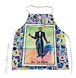 Mexican Loteria Aprons Mandil Funny Mens Womens Cooking BBQ Grill Apron- Kitchen Master Cook men women Aprons with pockets (El Catrin)