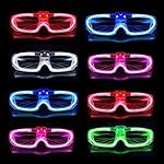 25 Packs LED Glasses Mardi Gras Party Supplies ,5 Neon Colors,3 Light Modes Light up Glow Sticks Glasses Toys Party Supplies for kids Adults Fit Halloween Christmas New Year Eve Graduations