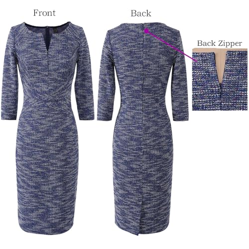 Image of VFSHOW Womens Slim Zipper Up Work Business Office Party Bodycon Pencil Sheath Dress