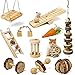 Labeol Jouets à Mâcher pour Hamster Lot de 11 Mâcher en Bois Naturel Petits Animaux Exercice Bell Roller Soins des Dents Jouet Molaire Hamster Cochon d'Inde Chinchilla Perroquet Gerbilles Rats