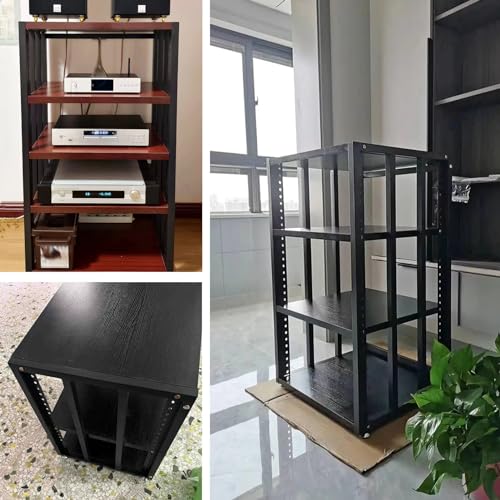 Armoire audio ouverte haut de gamme avec étagère en bois robuste - 7