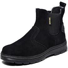 Steel Toe Work Boots for Men Slip-on Welding Work Shoes