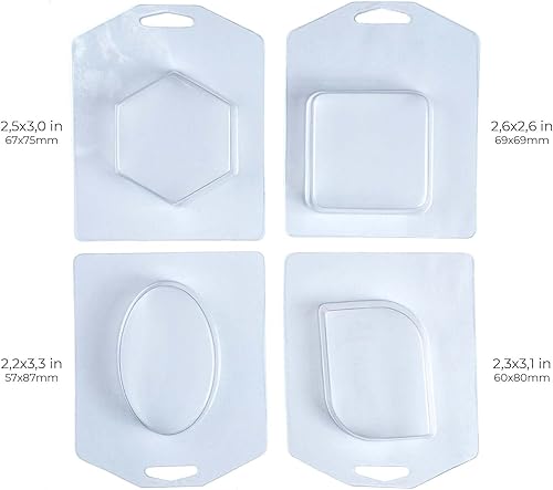 Miniatura 2 de Moldes de jabón para hacer jabón, juego de 4 moldes de plástico ALEXES - Molde de plástico cuadrado - Molde plástico redondo - Molde de plástico