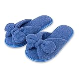 Pantufa Antiderrapante Com Laço Super Confortavél e Resistente (35/36, Azul)