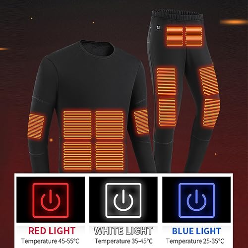 Heated Underwear for Men, Fleece Lined Base Layer Set, Winter Outdoor Soft Electric Heating Thermal Underwear4