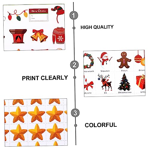 HOOTNEE 37 Pièces Bingo de Noël Cartes de Jeu Cartes de Bingo d'hiver de noël Carte de Bingo Jeu de Noel Jeux pour Noel Carte de Jeu de Bingo Loto de noël Ensemble de Jeu bourrage Papier – Image 5