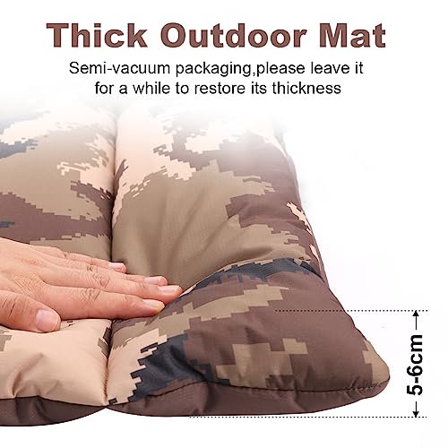 XIAPIA wasserdichte Hundematte für Outdoor, Waschbare Hundematte für Unterwegs, Antistatik, Hygienisch, Faltbares Hundebett, Große Reisedecke für Haustier 110x68 cm (Tarnbraun)