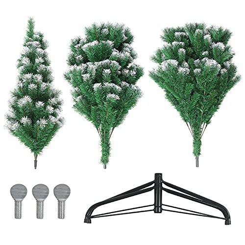 LOKIPA-Artificial-Christmas-Tree-6-feet-Snow-Flocked-Christmas-Tree-with-900-Spray-White-Tips-and-Christmas-Tree-Metal-Stand