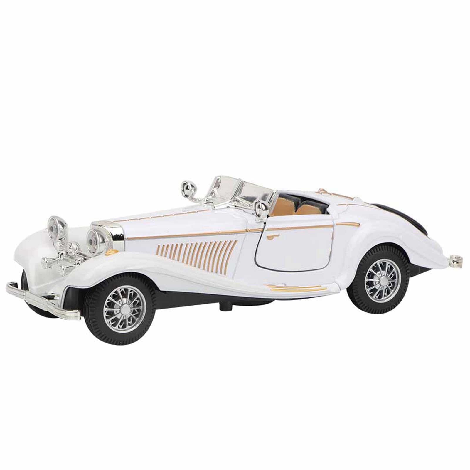 Vintage Child Kid High Simulation Pull Back Car Toy Alloy Vehicle for Play Gift, Durable Red/Black/White 6.5 * 2.4 * 1.8in, Birthday/Christmas/New Year (White)